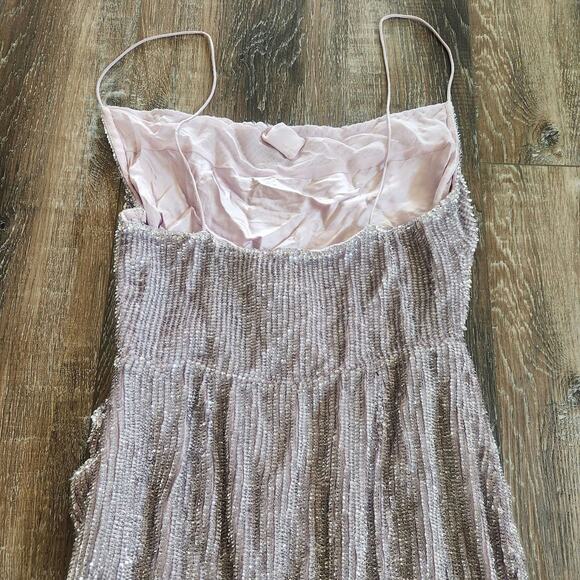 Retrofete Katya Dress in Dusty Lilac Small Maxi Sequins Cowl Neck Sleeveless NWT - Picture 7 of 13